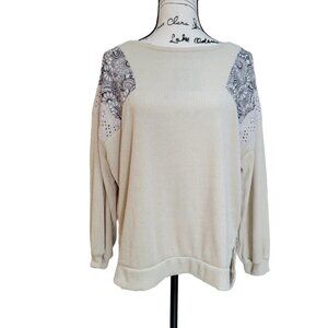 NWT Nordstrom By Design Boho Style Patchwork Pullover Top - Size Medium